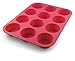 Grazia G-3002 PREMIUM Silicone 12-Cup Muffin Pan, Red