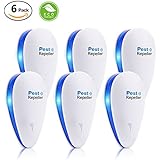 [2018 UPGRADED] Ultrasonic Pest Control Repeller - Electronic Pest Repeller, Pest Control - Repel Mouse, Bed Bugs, Mosquitoes, Spiders, Roaches, Non-toxic Eco-Friendly, Human &amp; Pet Safe (6 PACKS)