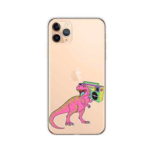 iPhone 11 Pro Max (6.5 inch) Case,Blingy's Dinosaur Style Transparent Clear Soft TPU Protective Case Compatible for iPhone 11 Pro Max 6.5" 2019 Release (Retro Dinosaur)