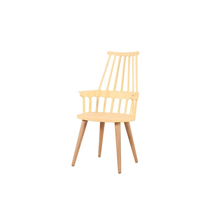 Design Guild Chair with Wood Legs, Beige LAVORIST