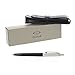 Personalized / Engraved - Parker Jotter Stainless Steel & Black Ballpoint Pen with Leather Case and Gift Box - Custom Engraving with your Name (Black & Silver)