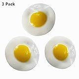 Giveme5 Pack of 3 Cute Simulation Fried Eggs Pancake Children Playing Toy Teaching Props Artificial Fake Food Decoration Kitchen Toy Random Color