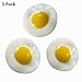 Giveme5 Pack of 3 Cute Simulation Fried Eggs Pancake Children Playing Toy Teaching Props Artificial Fake Food Decoration Kitchen Toy Random Color