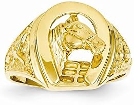 Jewelry Best Seller 14k Polished Horseshoe with Horse in Center Ring