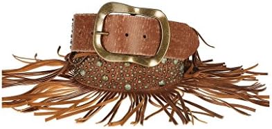 Gem Dandy Accessories Womens Western Belt with Fringe XL Cognac