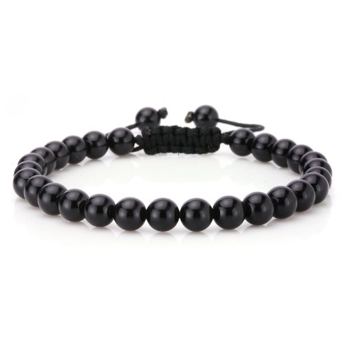 JewelrieShop 6mm Handmade Macrame Adjustable Synthetic Birthstones Beaded Bracelets