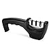 knife sharpener,ALPULON 3-Stage Kitchen Knife Sharpening System tool with handle for Knives,Ceramic peeler.(Black)
