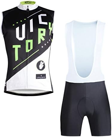 ILPALDINO Summer Black Men's Sleeveless Riding Apparel And Bib Shorts Set Size M