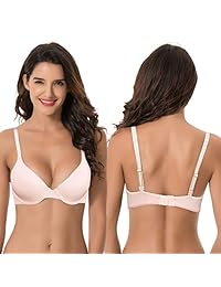 Curve Muse Sujetador con aros acolchados de cobertura completa para dama, tamaño grande, 1 o 2 unidades