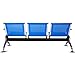 kinbor Waiting Room Chairs - Airport Office Reception Waiting Area Bench Guest Room Chairs Salon Barbershop Bench (Blue, 3-Seat)