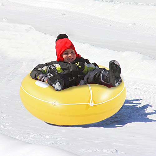 HIWENA Super Heavy Duty Snow Tube, Inflatable Snow Sled for Kids and Adults, Thicken 0.75mm