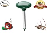 Rodent Repellent - 2 PK SOLAR POWERED Mole Repeller. Keep Moles, Snakes, Mice, Rats, Gopher, Voles and more AWAY. Repels unwanted animals keeping your Lawn happy and Garden growing.