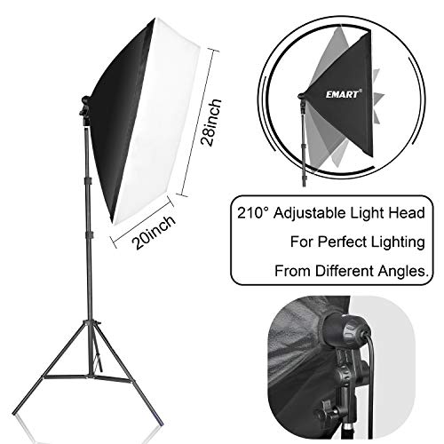 EMART Softbox Lighting Kit with Sandbag, 20"x28" Soft Box Lights Photography Accessories with