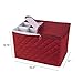 Richards Homewares China Storage Chest, for Stemware Upto 12-Glass, Quilted Canvas-Crimson
