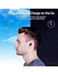 Verdaderos audífonos inalámbricos, auriculares estéreo de alta fidelidad con micrófono estéreo de alta fidelidad Pyxis de ABLEGRID, bajos profundos, IPX5, emparejamiento automático, auriculares inalámbricos para deportes, tiempo de reproducción prolongado