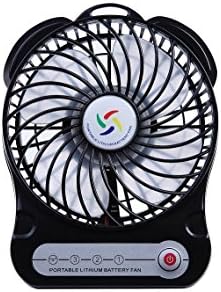Vokolo USB Mini Fan, Triple Speed, USB Rechargeable Li Battery, up to 8 Hours Continuous Cooling, High Air Flow, Four Great Colors, Lightweight and Portable (Black)