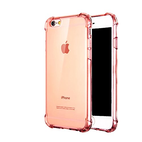 Compatible with iPhone 6 Case,iPhone 6s case,iEugen Clear Transparent Protective Shockproof Phone Case with Slim Fit Shock-Absorption,Heavy Duty Protection Anti-Scratch Soft TPU Bumper-Rosegold