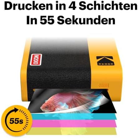 Mini 2 ERA 5x7,6cm Fotodrucker, Geschenkset mit 38 Blatt, Weiß/Schwarz/Gelb