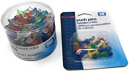 Bulletin Board Push Pins. Suitable for Corkboard, Message Board, and Notice Board. Comes with 200 Translucent Pins and 20 Plastic Pins