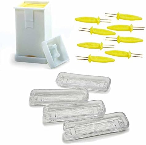 Norpro Corn on the Cob Bundle: Butter Spreader, 8 Corn Holders (4 sets) and 4 Glass Corn Dishes