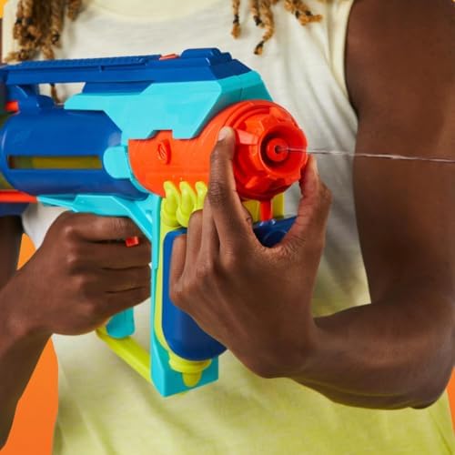 Hasbro Nerf Super Soaker Power Drench XL, Blaster Giocattolo ad Acqua, per Bambini e Bambine dagli 8 Anni in Su, Getto Regolabile, Riempimento Veloce, Blu, Arancio e Celeste