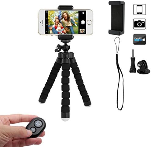 Phone Tripod, GoFutre GoPro Tripod Portable Camera Stand Holder Mount Tripod with Remote Shutter Flexible Desk Travel Outdoor Tripod for iPhone 6 6s Plus 7 7S Digital Camera GoPro Hero 5/4/3