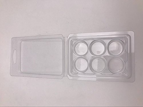 Bettli Clamshell Molds and Packaging 6-Cavity for Candle and Soap Making - 6 Large 1 Ounce Cells - Holds 2.75 Oz Capacity (50 round molds)
