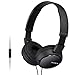 Sony MDR-ZX110AP Extra Bass Wired Headphones with Mic, Smartphone Headset for iPhone & Android with in-Line Remote & Microphone, Neodymium Magnets & 30mm Drivers, Black (Renewed)