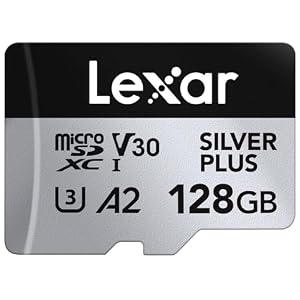 Lexar Silver Plus 128GB Micro SDカード 最大205MB/s MicroSDXC UHS-Iフラッシュメモリーカード