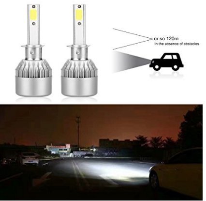 AGM LED C6 H1 Luces Delanteras del Coche (High Beam), 36W Alta Potencia LED COB Bombillas para Faros Delanteros, 2pcs/paquete