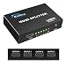 KELIIYO Hdmi Splitter 1 in 4 Out V1.4b Powered Hdmi Video Splitter with AC Adaptor Duplicate/Mirror Screen Monitor Supports Ultra HD 1080P 2K and 3D Resolutions (1 Input to 4 Outputs)