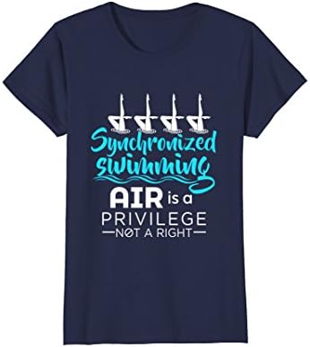 Womens Synchronized Swimming T-Shirt Air Is A Privilege Not A Right Medium Navy