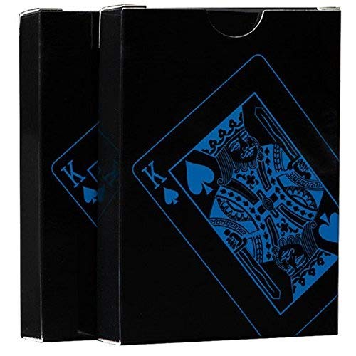 Carte da gioco in PVC impermeabile, carte da poker classiche o per trucchi e spettacoli di magia, per uso interno ed esterno, colore: completamente nero