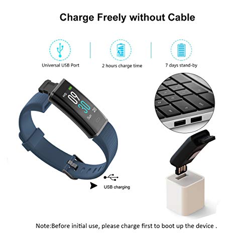 YAMAY Fitness Tracker Heart Rate Monitor Watch,IP68 Waterproof Activity Tracker Color Screen