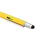 Shulaner 6 in 1 Tech Tool Ballpoint Pen with Ruler, Levelgauge, Ballpoint Pen, Stylus and 2 Screw Driver, Multi-functional Tool Fit for Mens Gift, Yerllow, Pack of 3