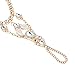 SUNSCSC Crystal Rhinestone Hand Harness Bangle Chain Link Finger Ring Bracelet Wedding Jewelry for Women