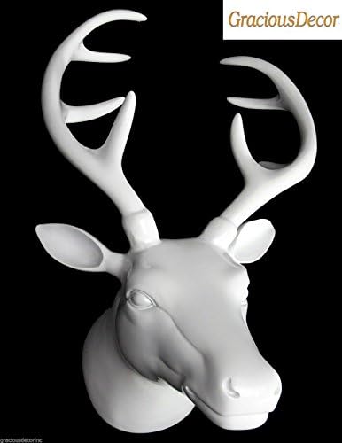 Wall Mount Deer Head Sculpture Hanging Wild Life Home Decor