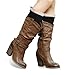 Avidlove Women Socks Knit Crochet Boot Cuffs Hollow Out Leg Warmers with Lace Trim Black