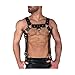 Men's Leather Body Chest Half Harness Belt High Elastic(003,black3)
