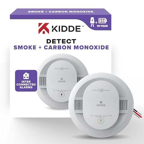 Kidde Smoke and Carbon Monoxide Detector, Hardwired with 10-Year Battery Backup, LED Status Lights, Interconnected, 85 dB Alarm, 5 inches Kidde Smoke and Carbon Monoxide Detector, Hardwired with 10-Year Battery Backup, LED Status Lights, Interconnected, 85 dB Alarm, 5 inches