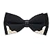 Alizeal Men's Pre-tied Golden-Metal-Edged Two-Layer Bow Ties (Black)