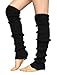 Urban CoCo Women's Winter Knee High Footless Socks Knit Crochet Leg Warmer (Black)