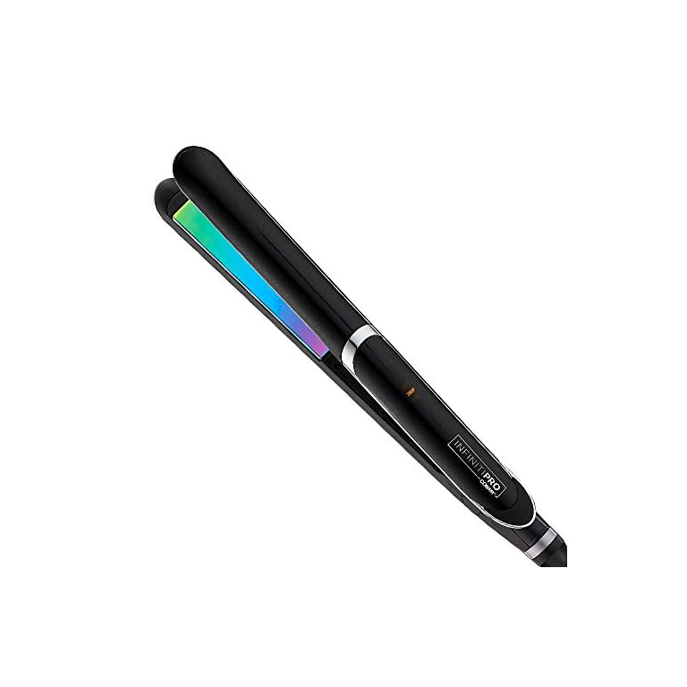 INFINITIPRO BY CONAIR 1 Inch Titanium Flat Iron; 1-inch Flat Iron with Extra-Long Plates; Rainbow finish