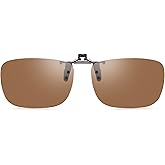 CAXMAN Polarized Clip On Sunglasses Over Prescription Glasses for Men Women UV Protection