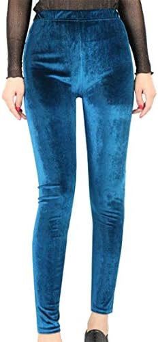JSY Women's Trousers Vintage High Rise Pants Velvet Leggings