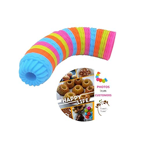 Shareling 12 Pack Mini Bundt Muffin Cups Cupcake Bakeware Silicone