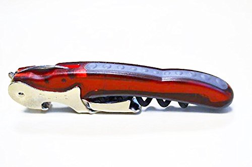 Murano translucent red double power waiters corkscrew