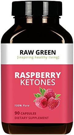 Raw Green Organics Raspberry Ketones, 100% Pure Advanced Formula &amp; Green Tea Extract for Weight Loss and Appetite Suppression, Resveratrol (90 capsules)