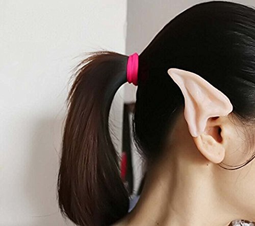 Elf Ears, Latex Fairy Elven Ears Soft Pointed Prosthetic Ear Soft Pointed Prosthetic Tips Ear for Cosplay Accessories, 2 PCS