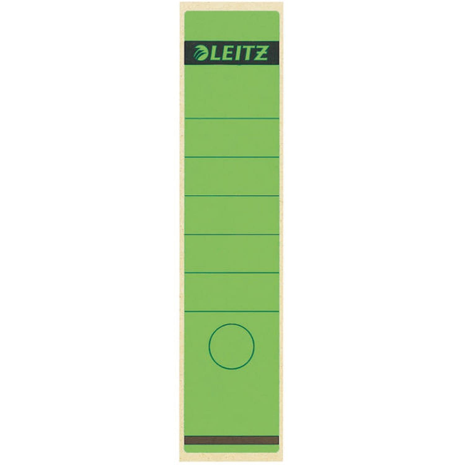 Leitz Spine Label Self-Adhesive for Standard and Hard Cardboard Folders, Pack of 10, 80 mm Spine Width, Long and Wide Format, 62 x 285 mm, Paper, Green, 16400055